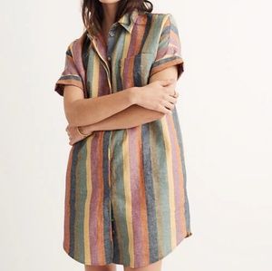 Madewell Rainbow Stripe Courier Shirtdress S